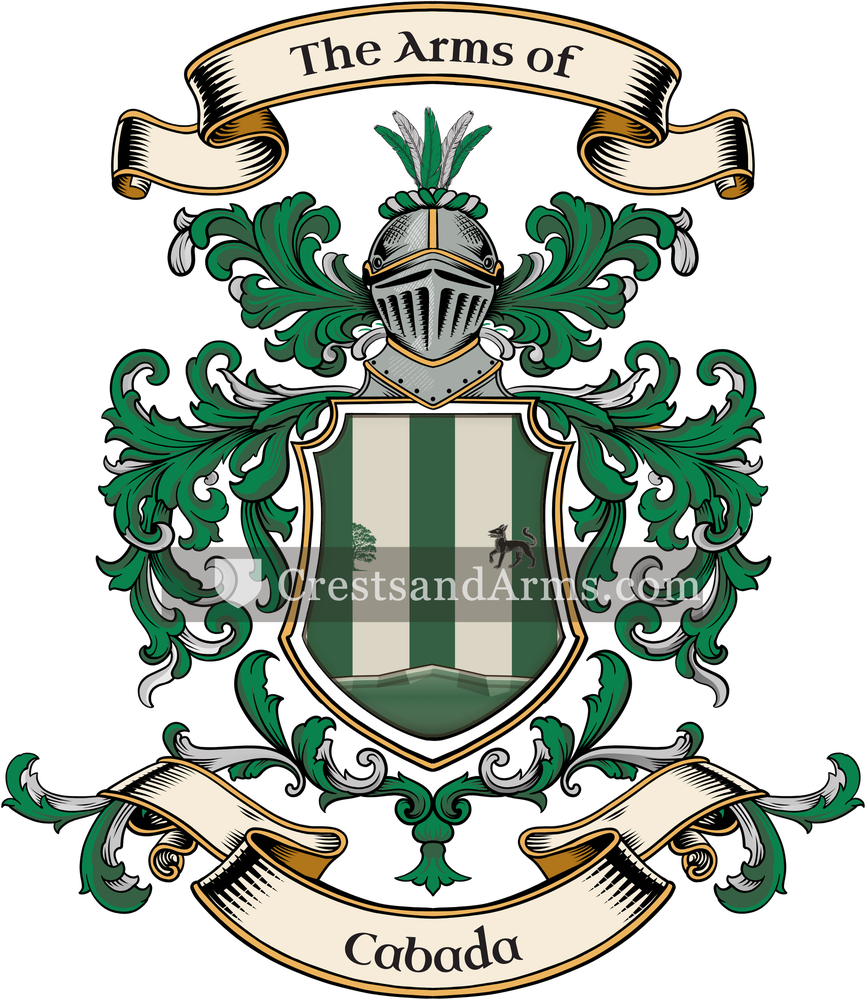 The Cabada coat of arms, drawn from the recorded blazon