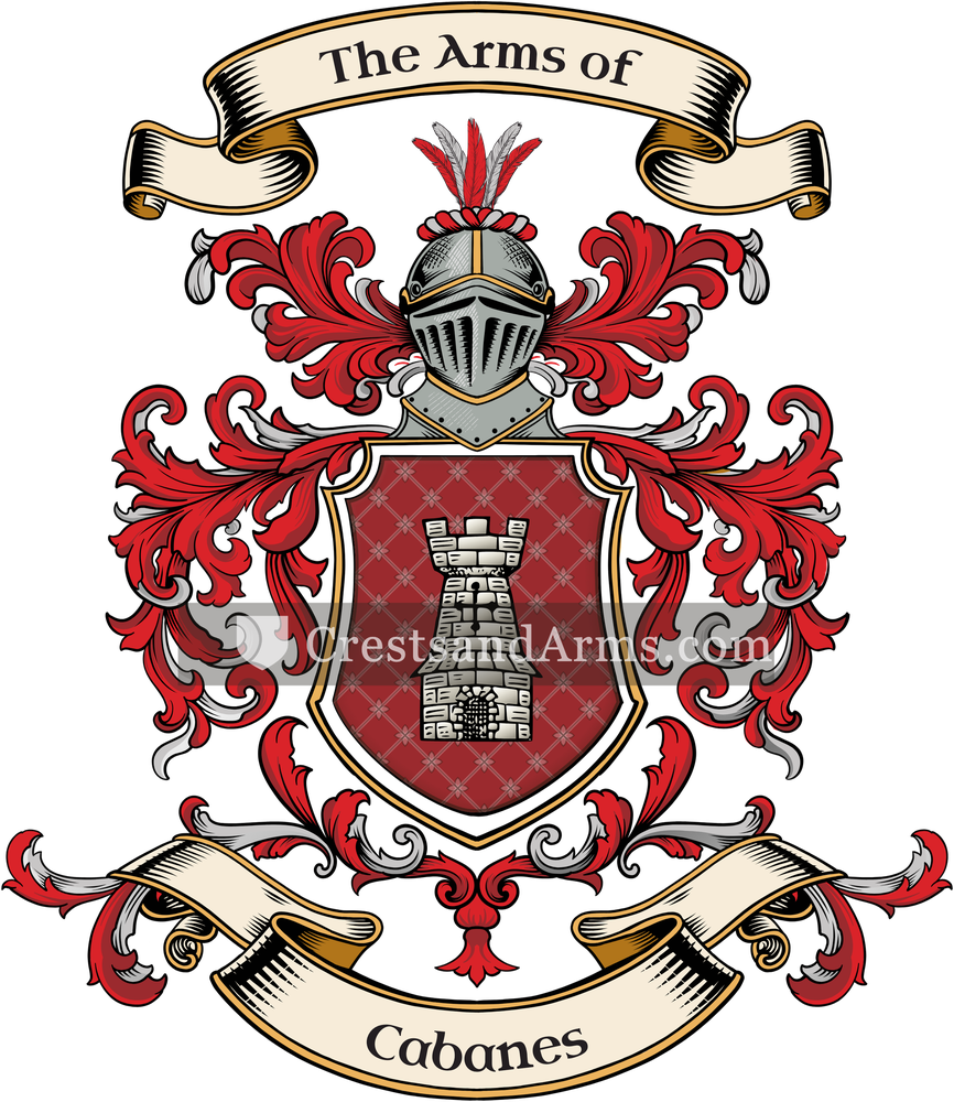 The Cabanes coat of arms, drawn from the recorded blazon