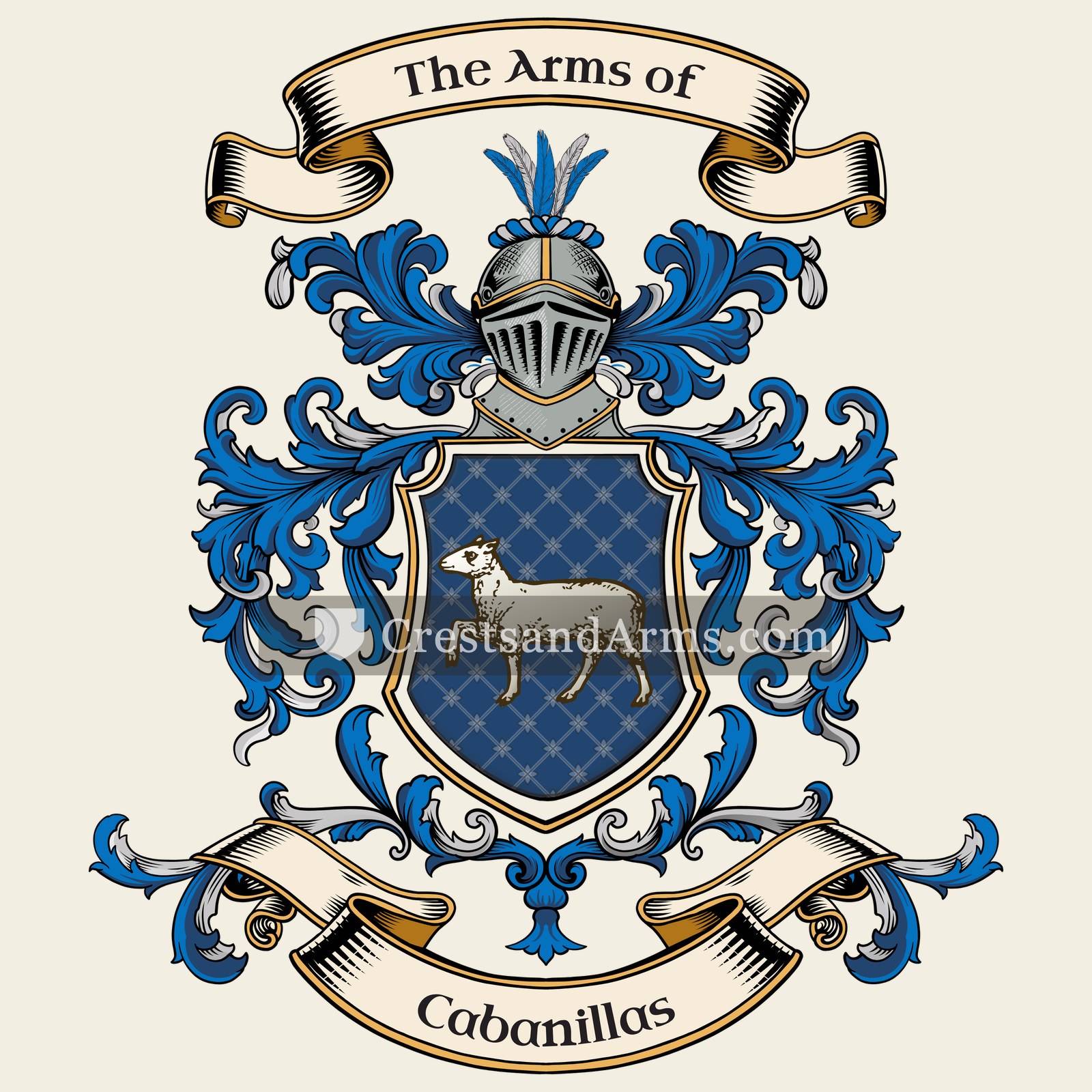 The Cabanillas coat of arms, drawn from the recorded blazon