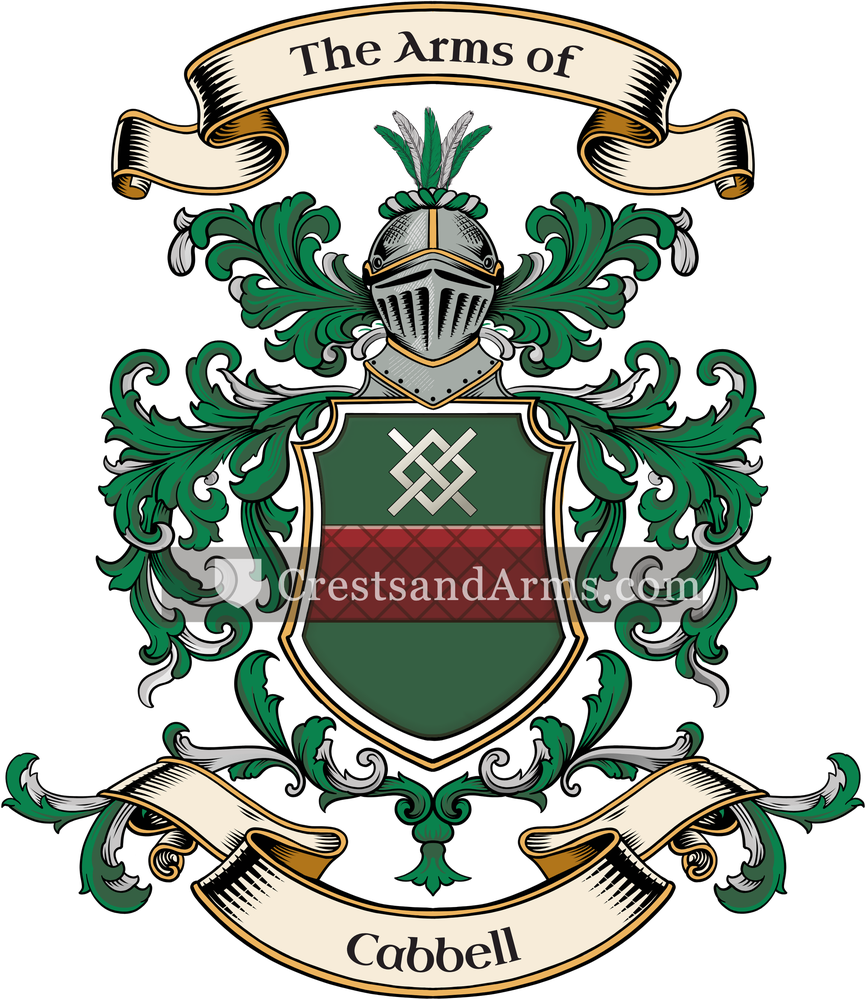 The Cabbell coat of arms, drawn from the recorded blazon
