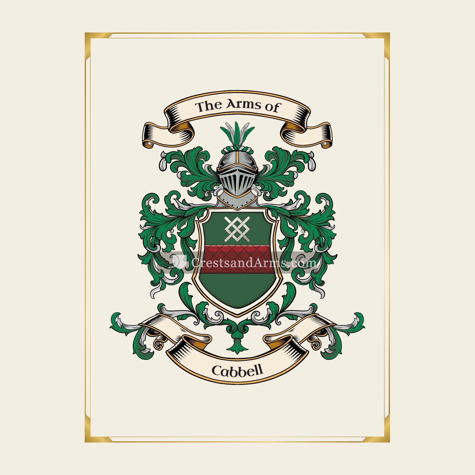 With gold border