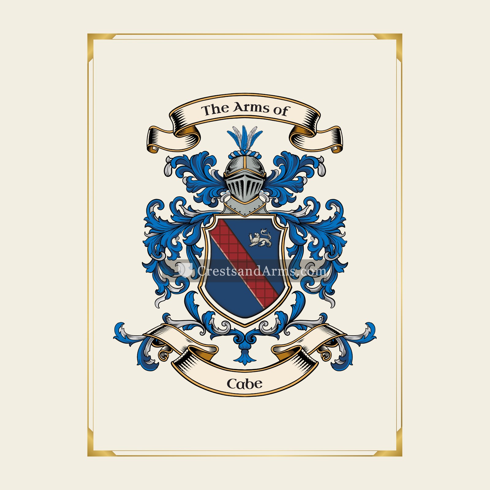 With gold border
