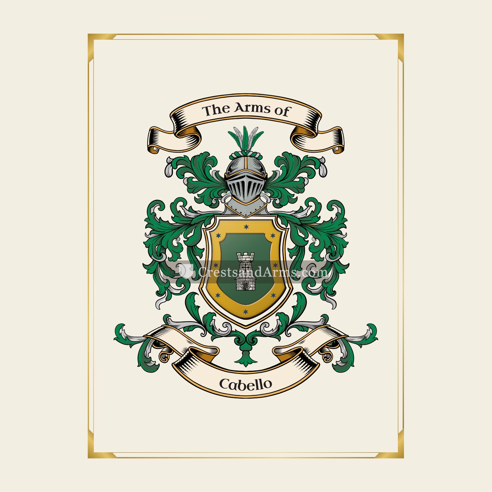 With gold border