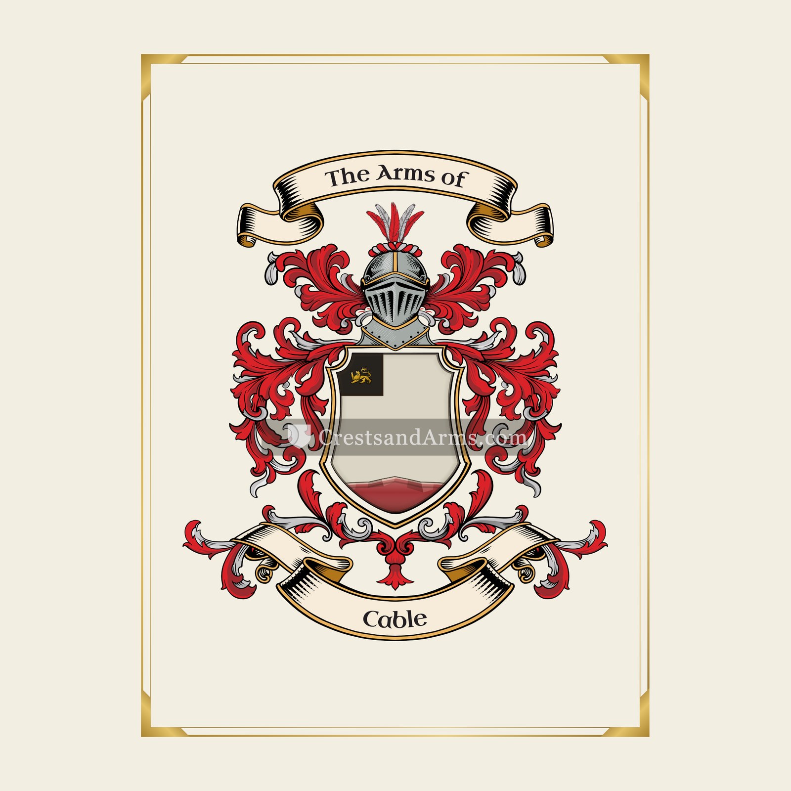 With gold border