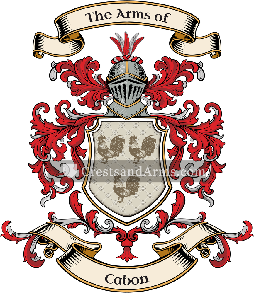 The Cabon coat of arms, drawn from the recorded blazon