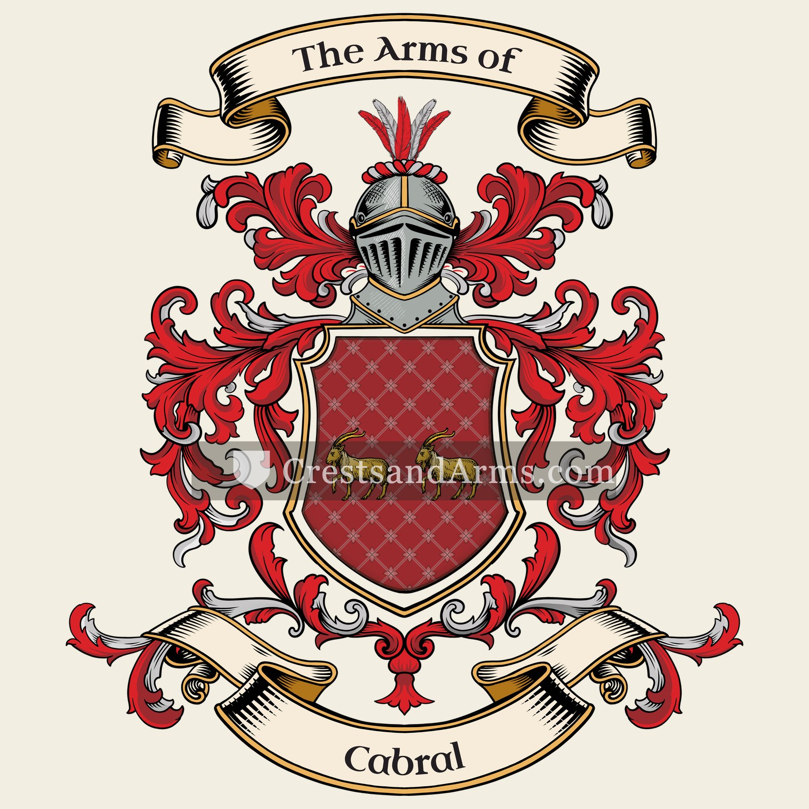 The Cabral coat of arms, drawn from the recorded blazon