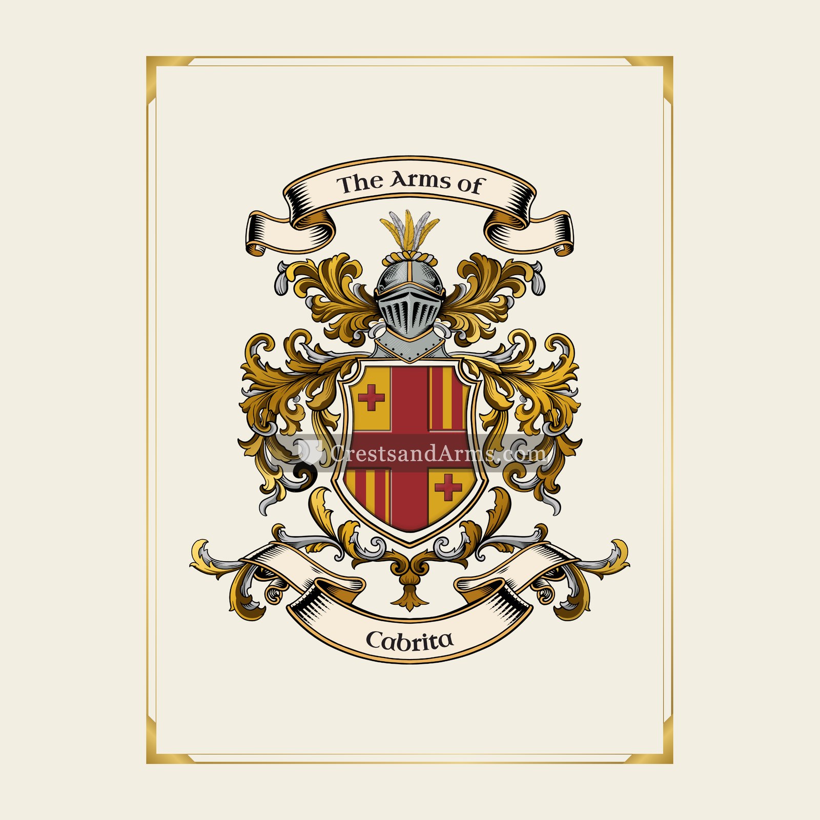 With gold border
