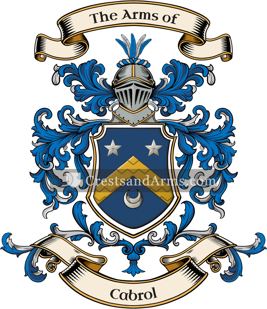 The Cabrol coat of arms, drawn from the recorded blazon