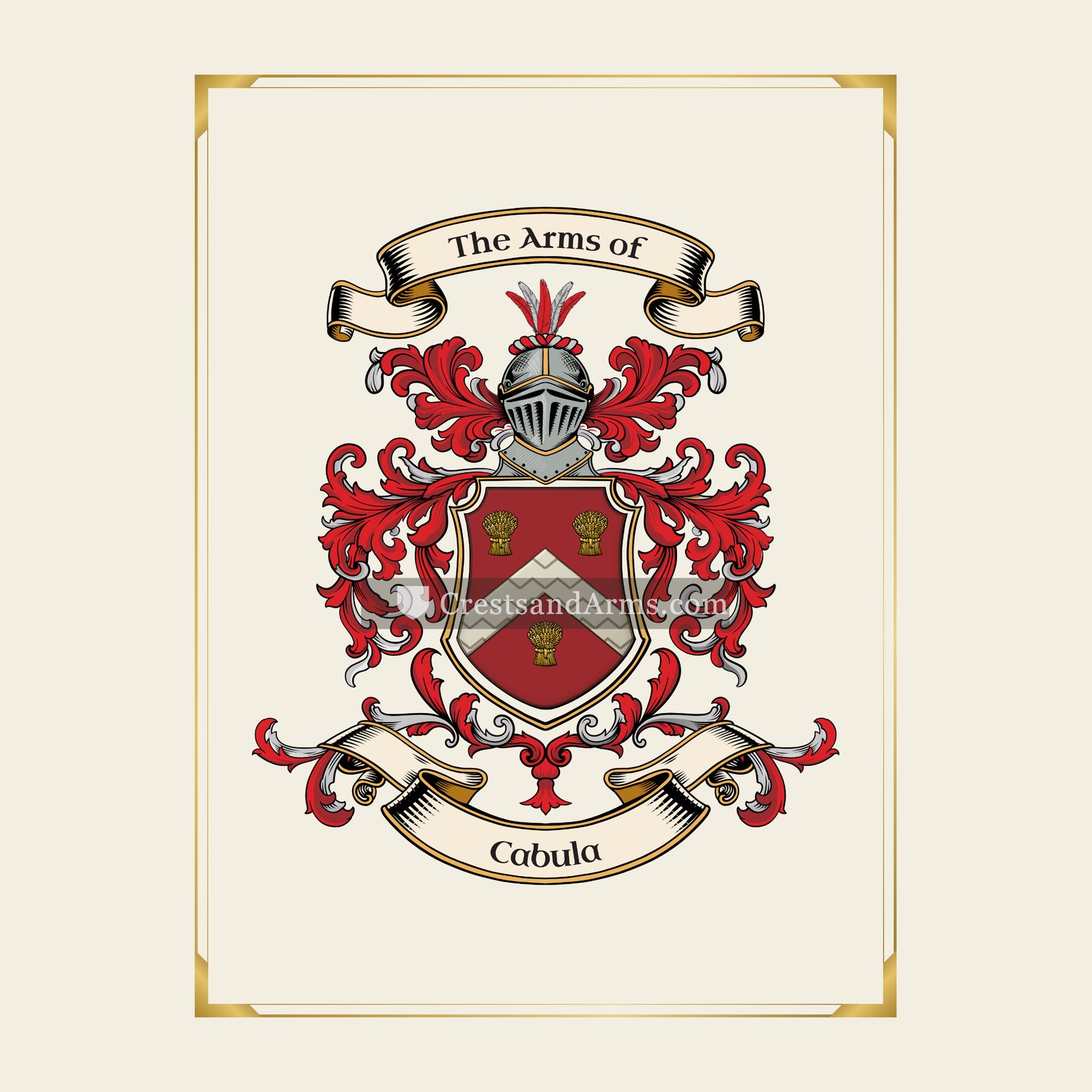 With gold border