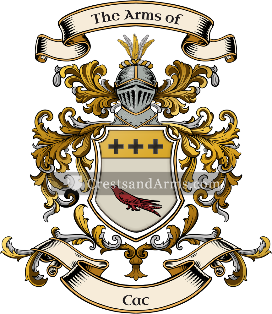 The Cac coat of arms, drawn from the recorded blazon