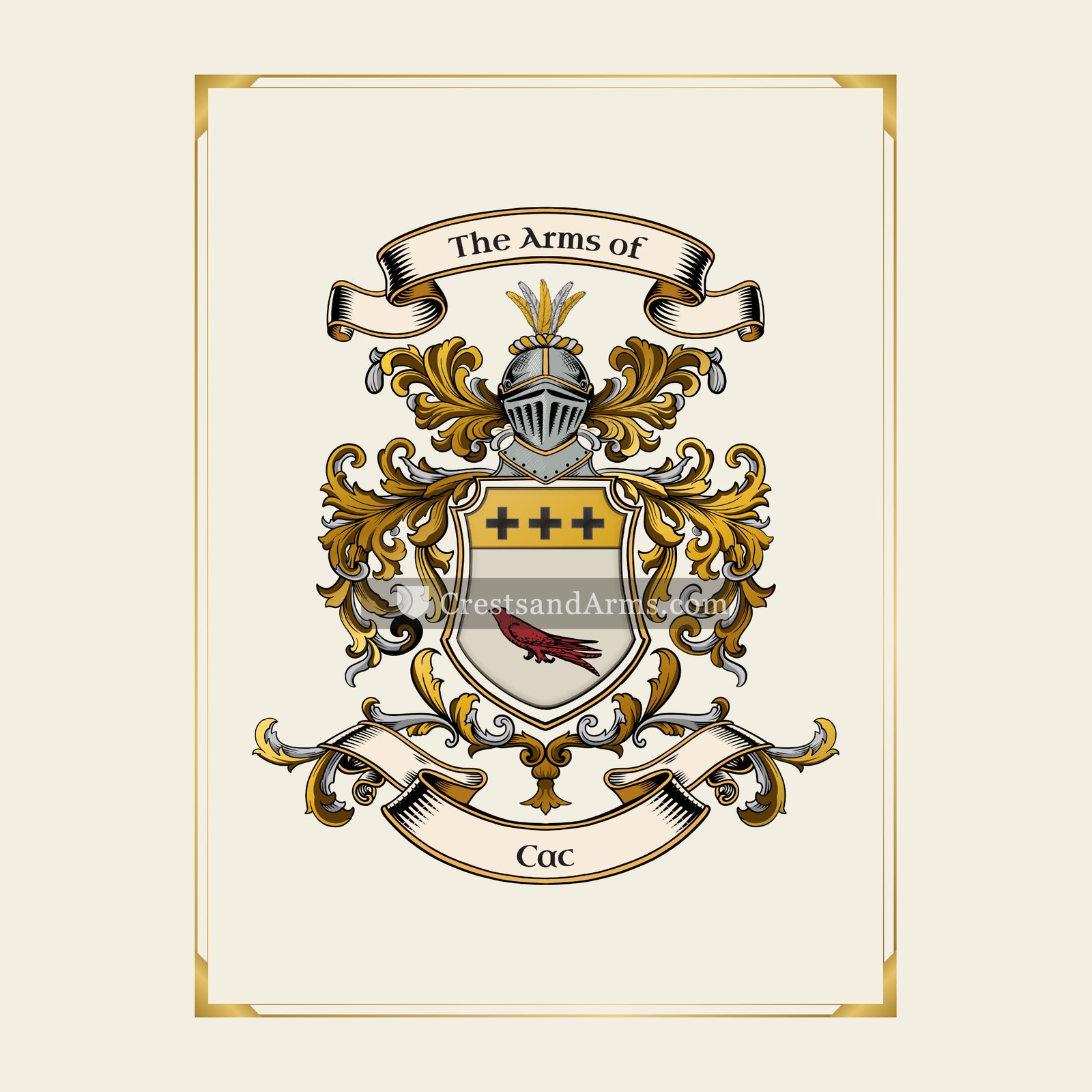 With gold border