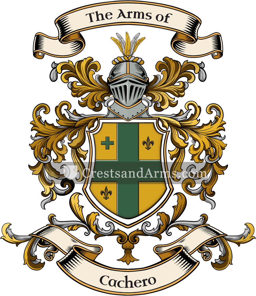The Cachero coat of arms, drawn from the recorded blazon
