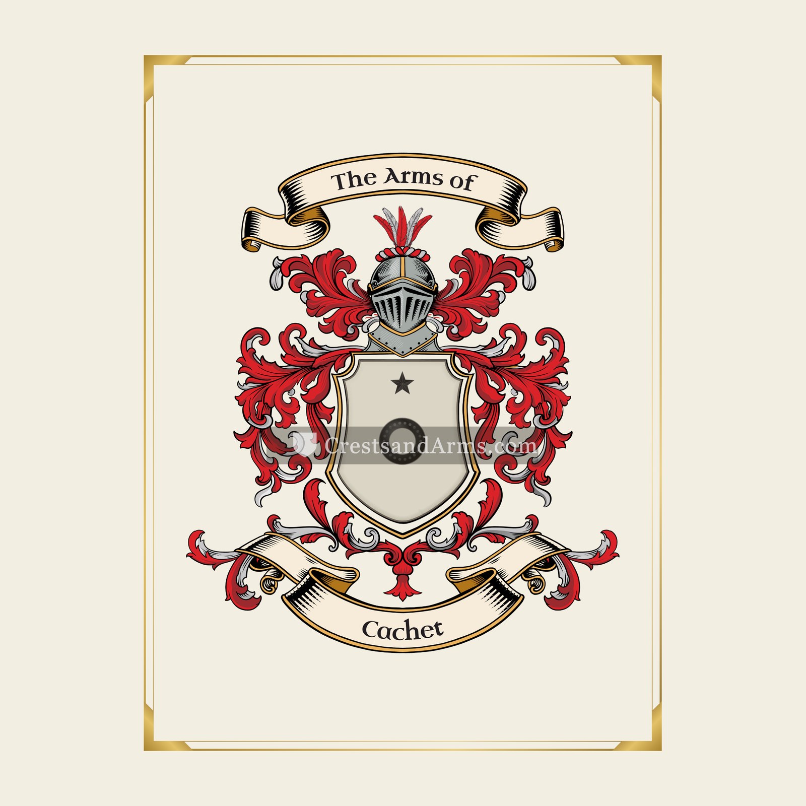 With gold border