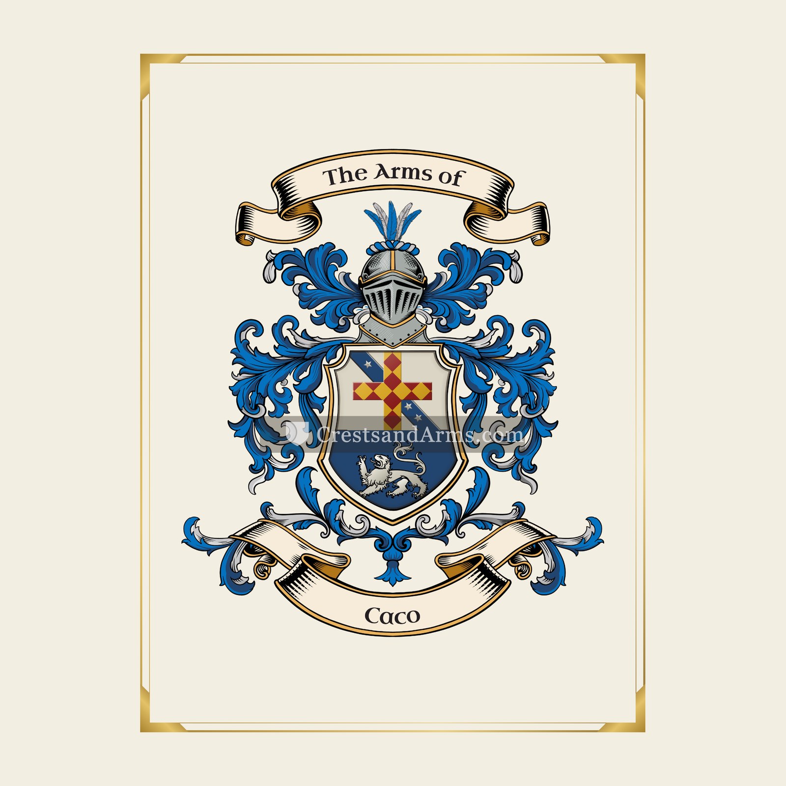 With gold border