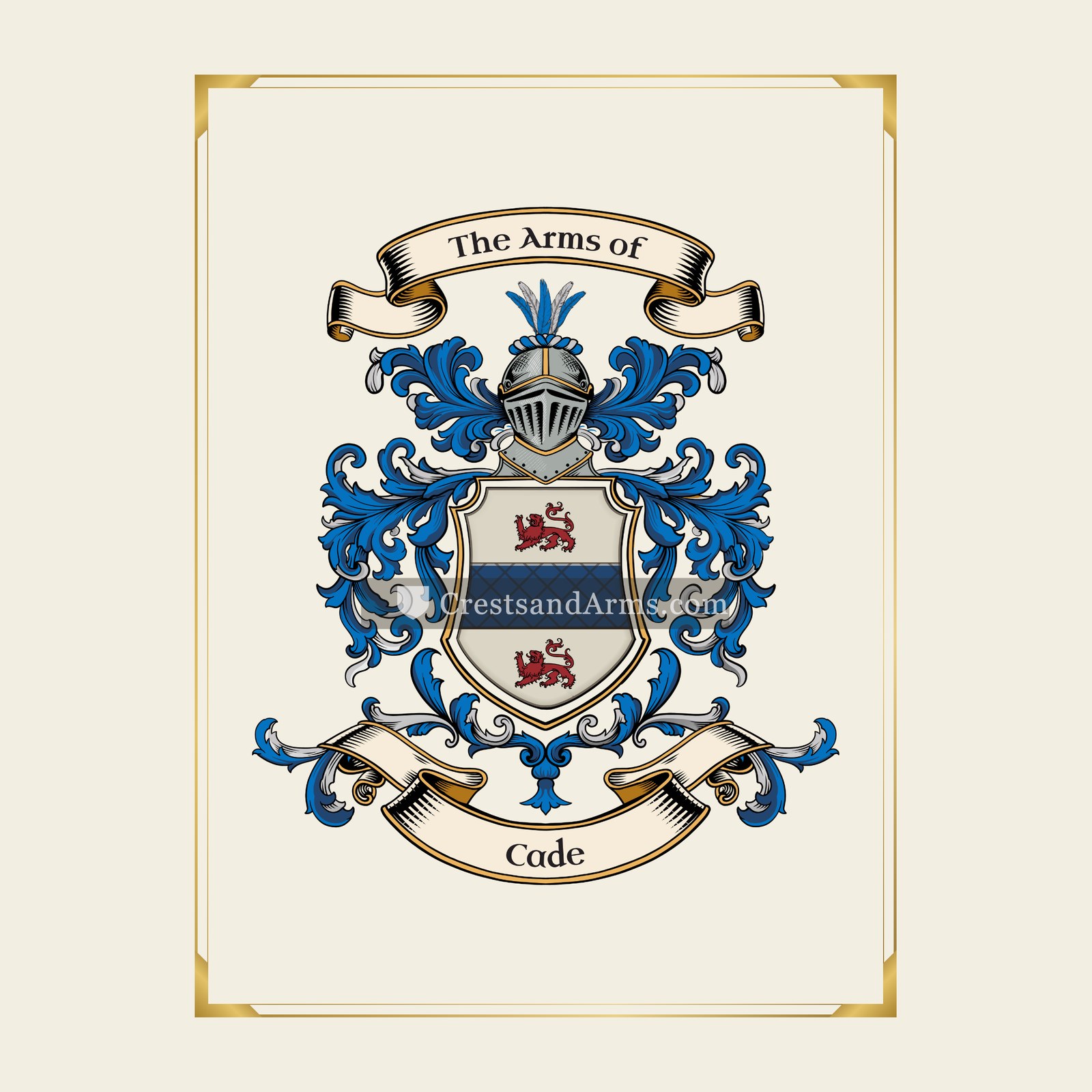 With gold border