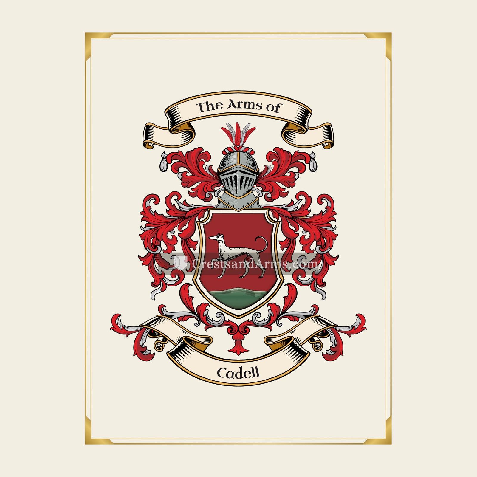 With gold border
