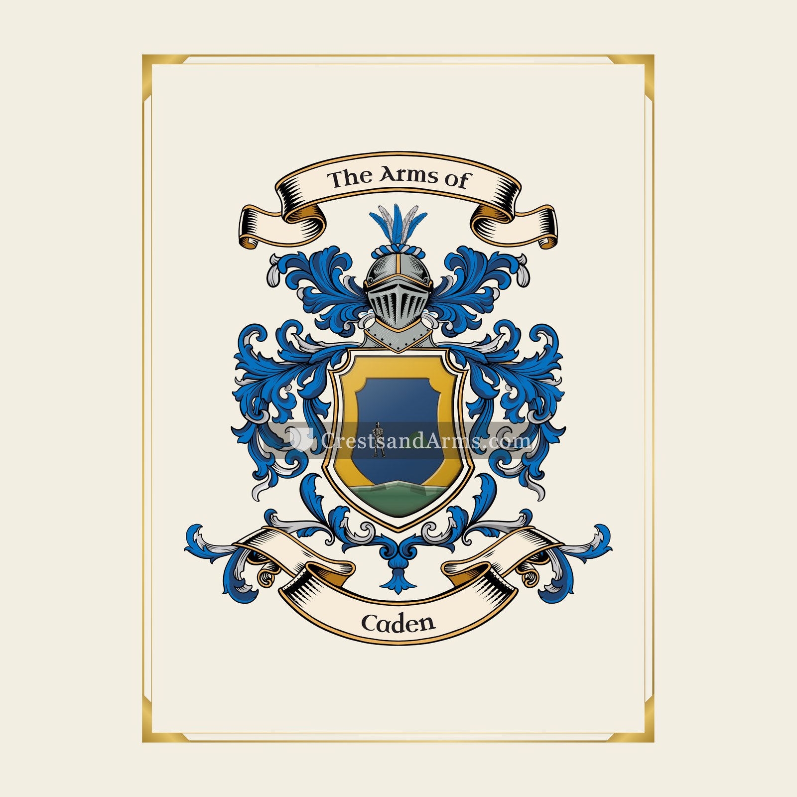 With gold border