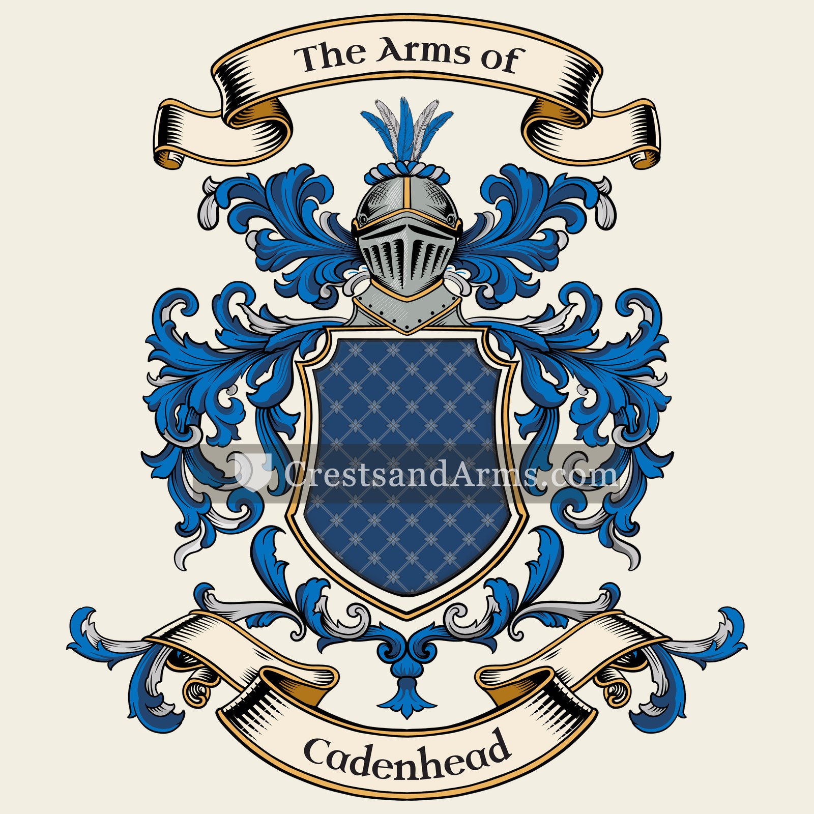 The Cadenhead coat of arms, drawn from the recorded blazon