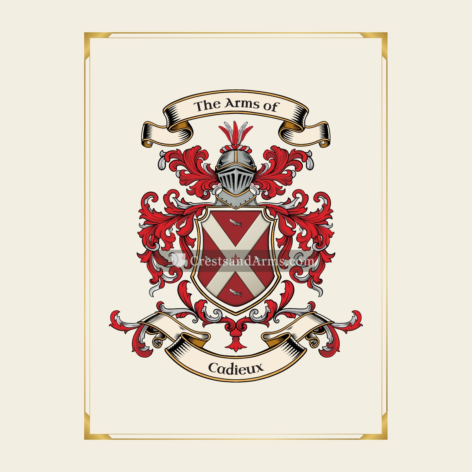 With gold border