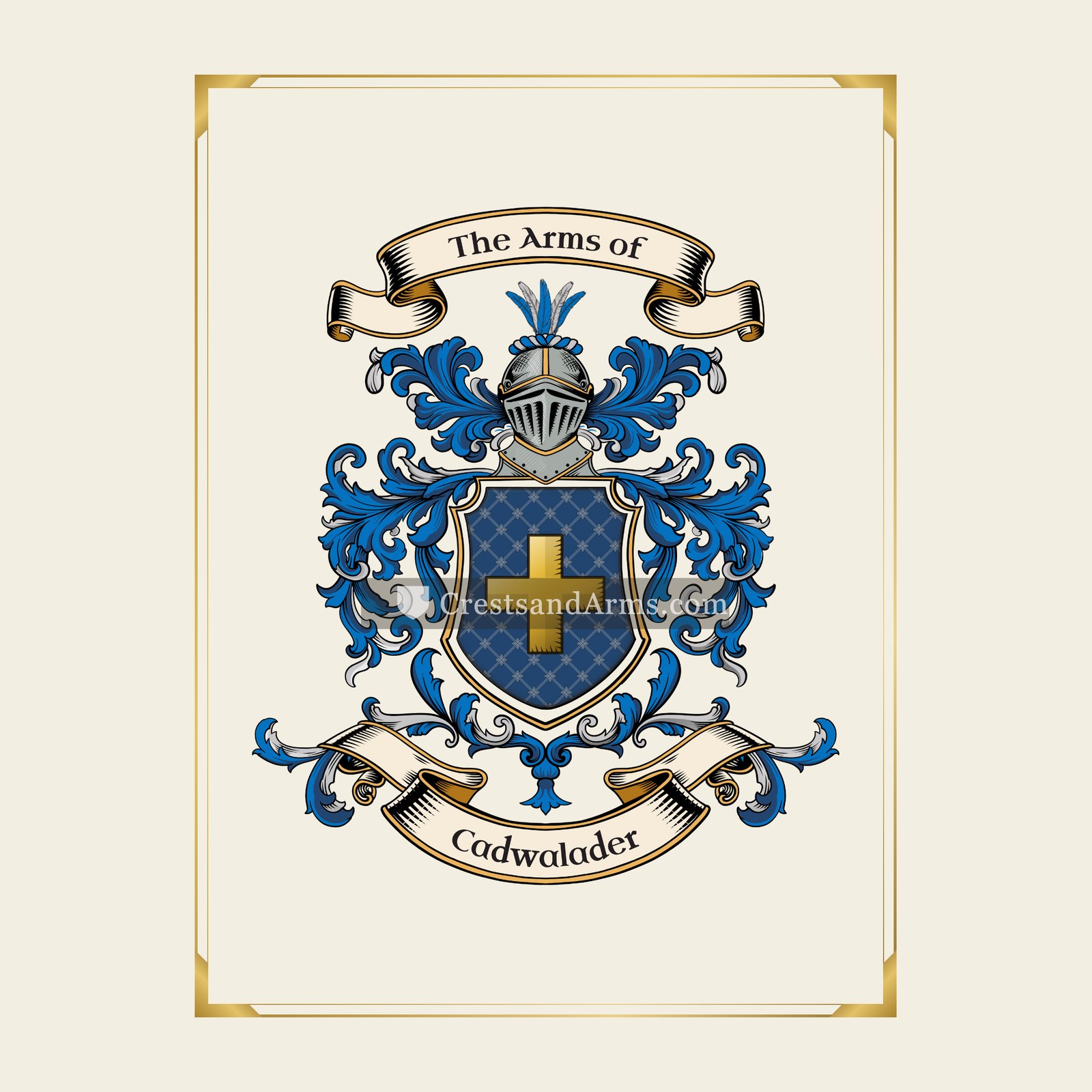 With gold border