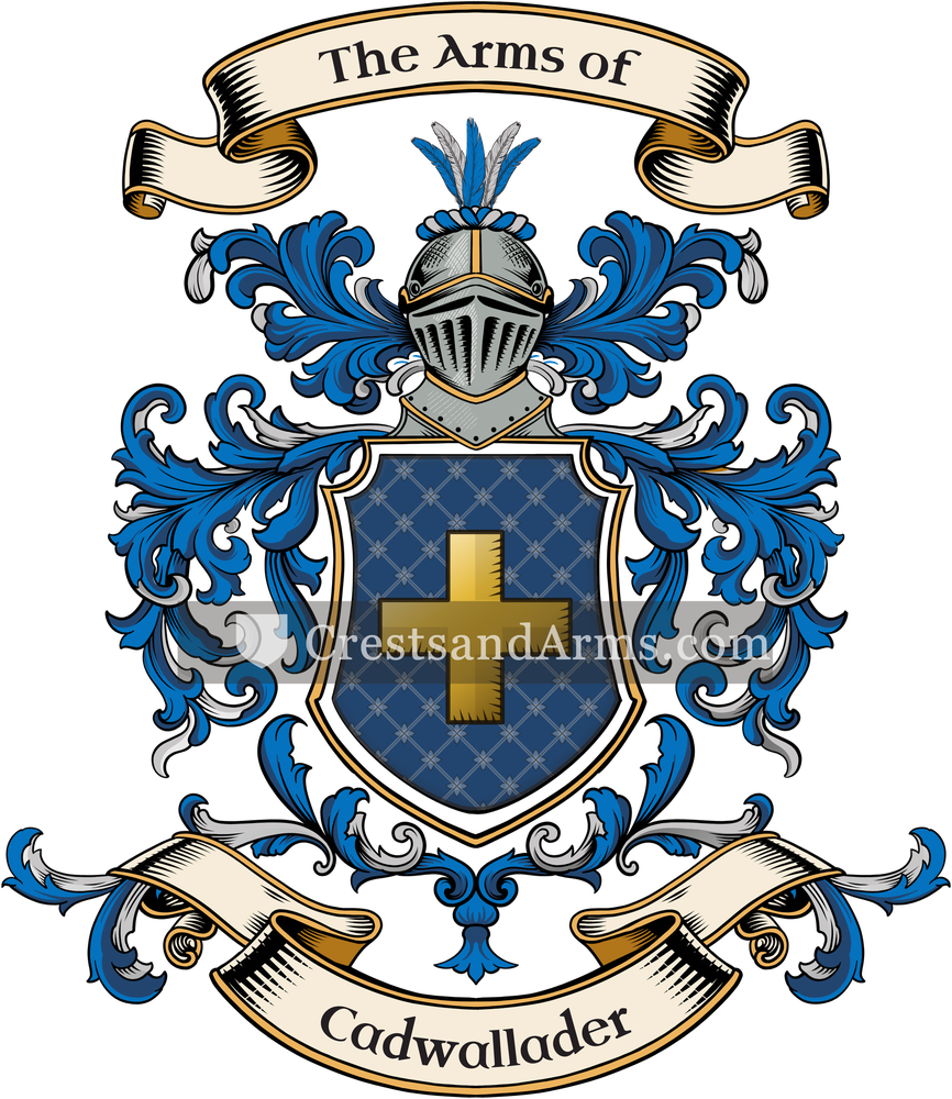 The Cadwallader coat of arms, drawn from the recorded blazon