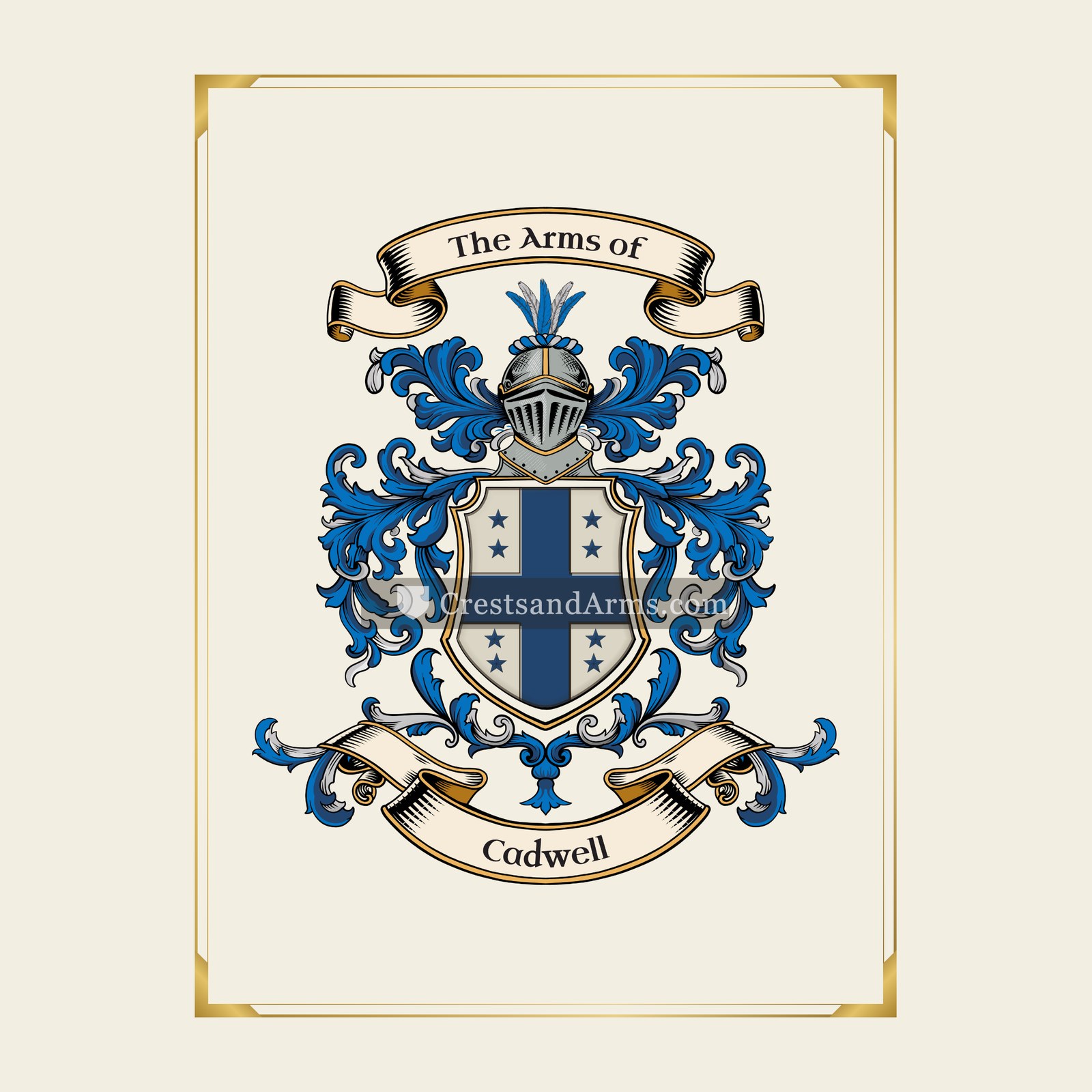 With gold border