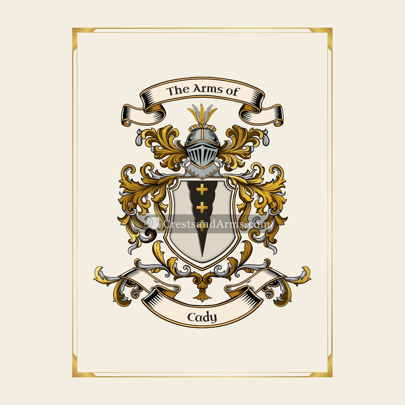 With gold border