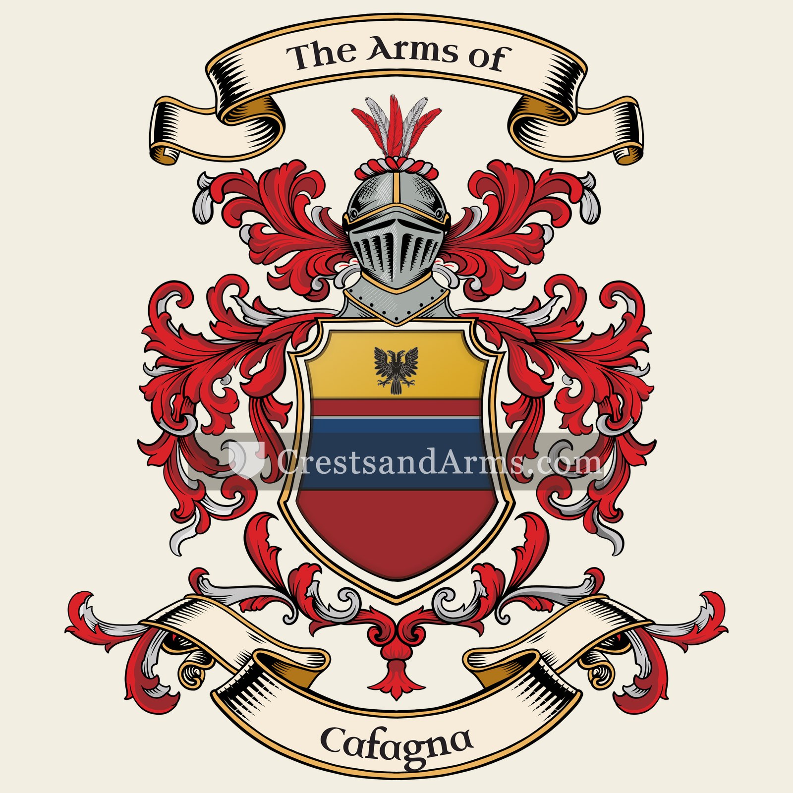 The Cafagna coat of arms, drawn from the recorded blazon