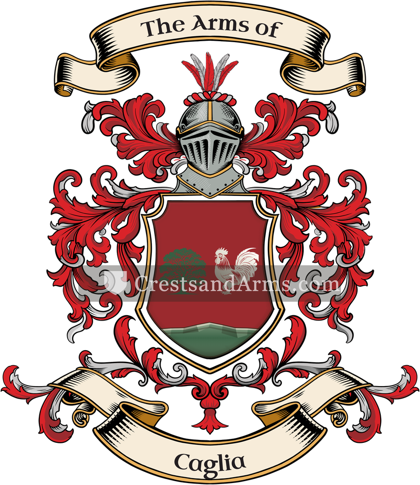 The Caglia coat of arms, drawn from the recorded blazon