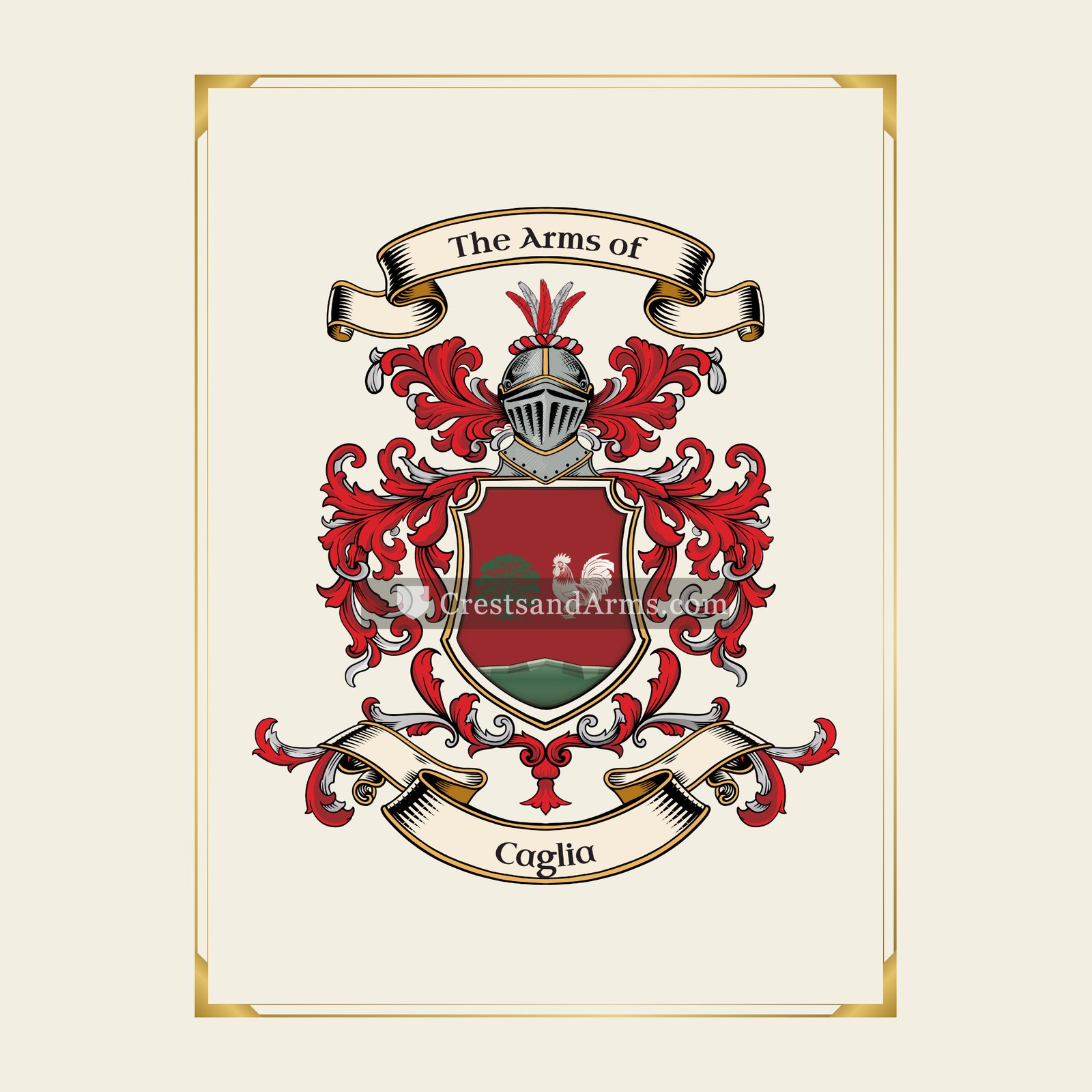 With gold border