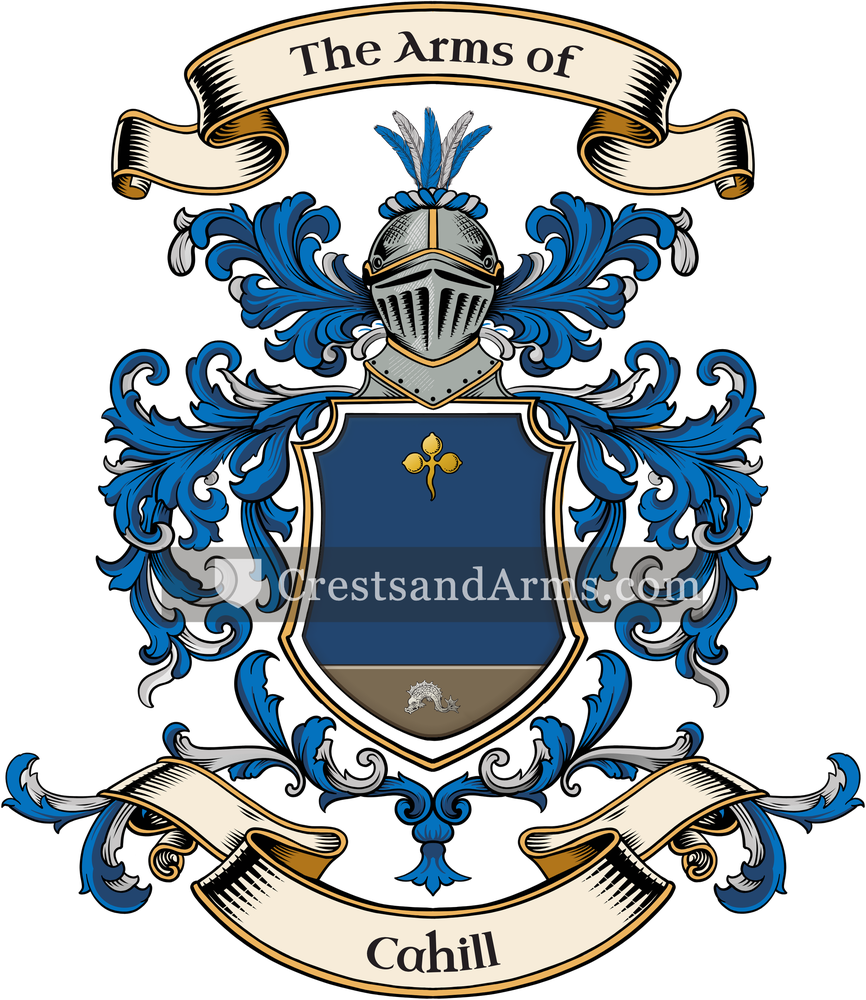 The Cahill coat of arms, drawn from the recorded blazon
