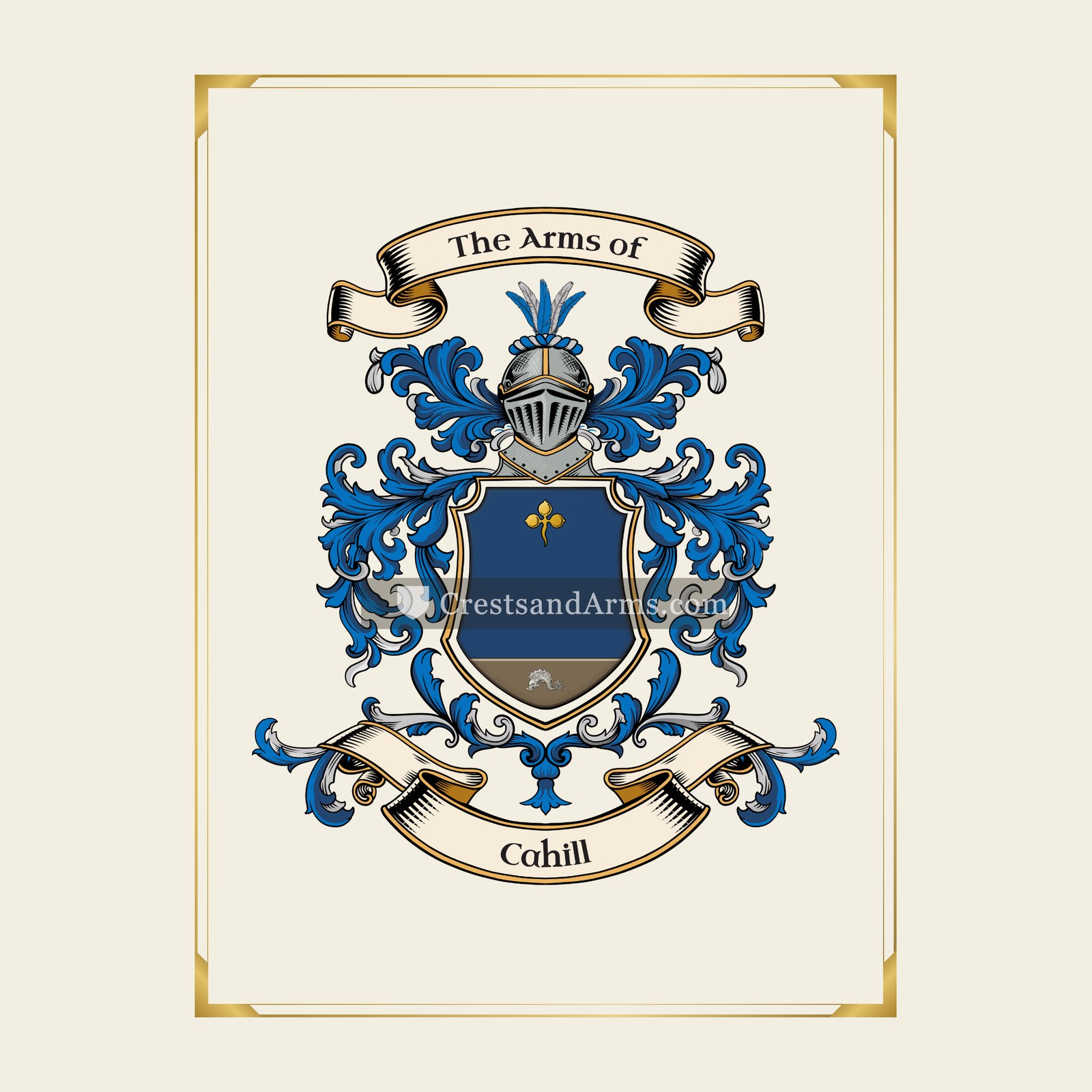 With gold border