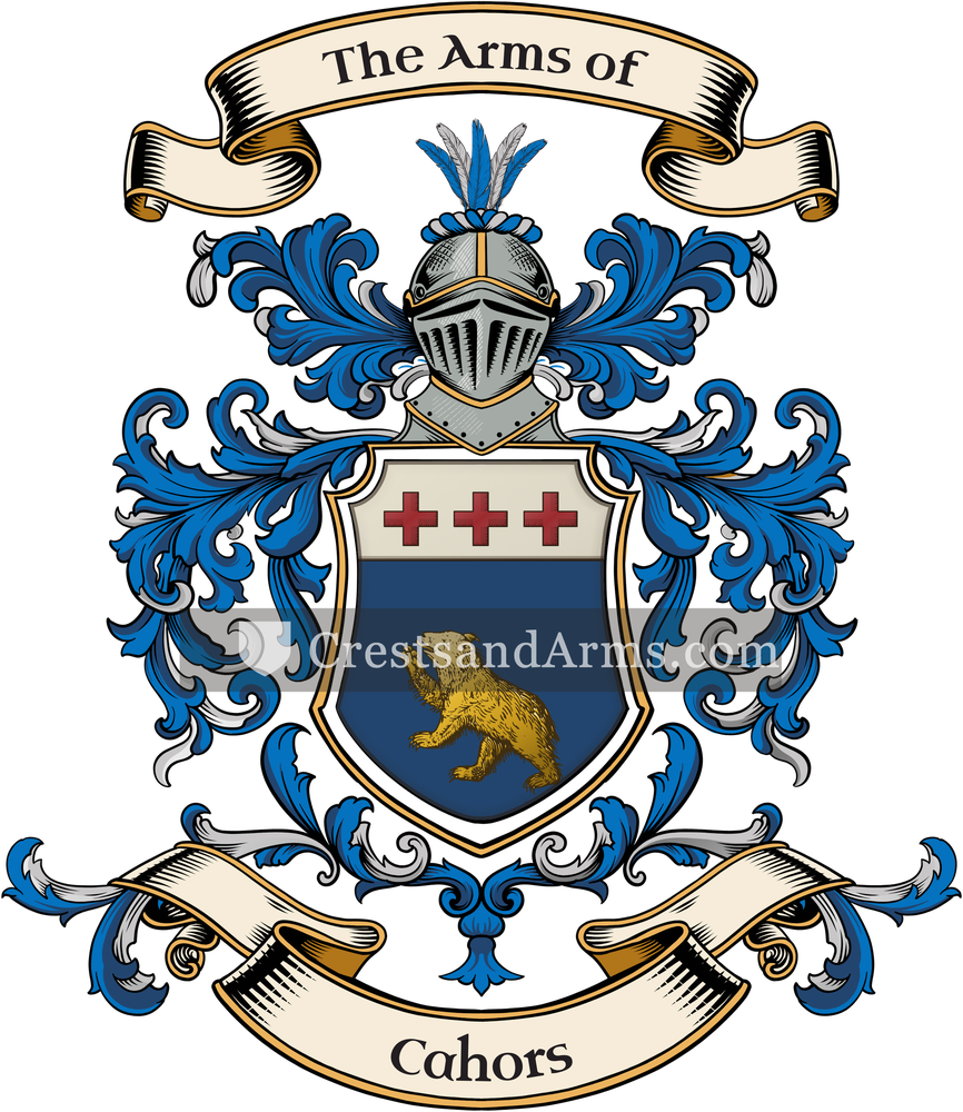 The Cahors coat of arms, drawn from the recorded blazon