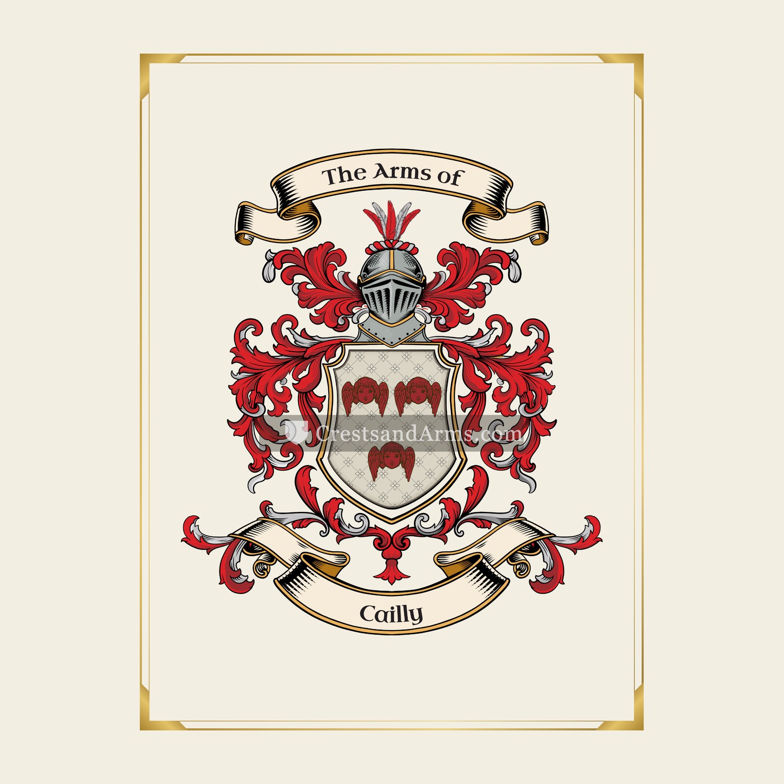 With gold border