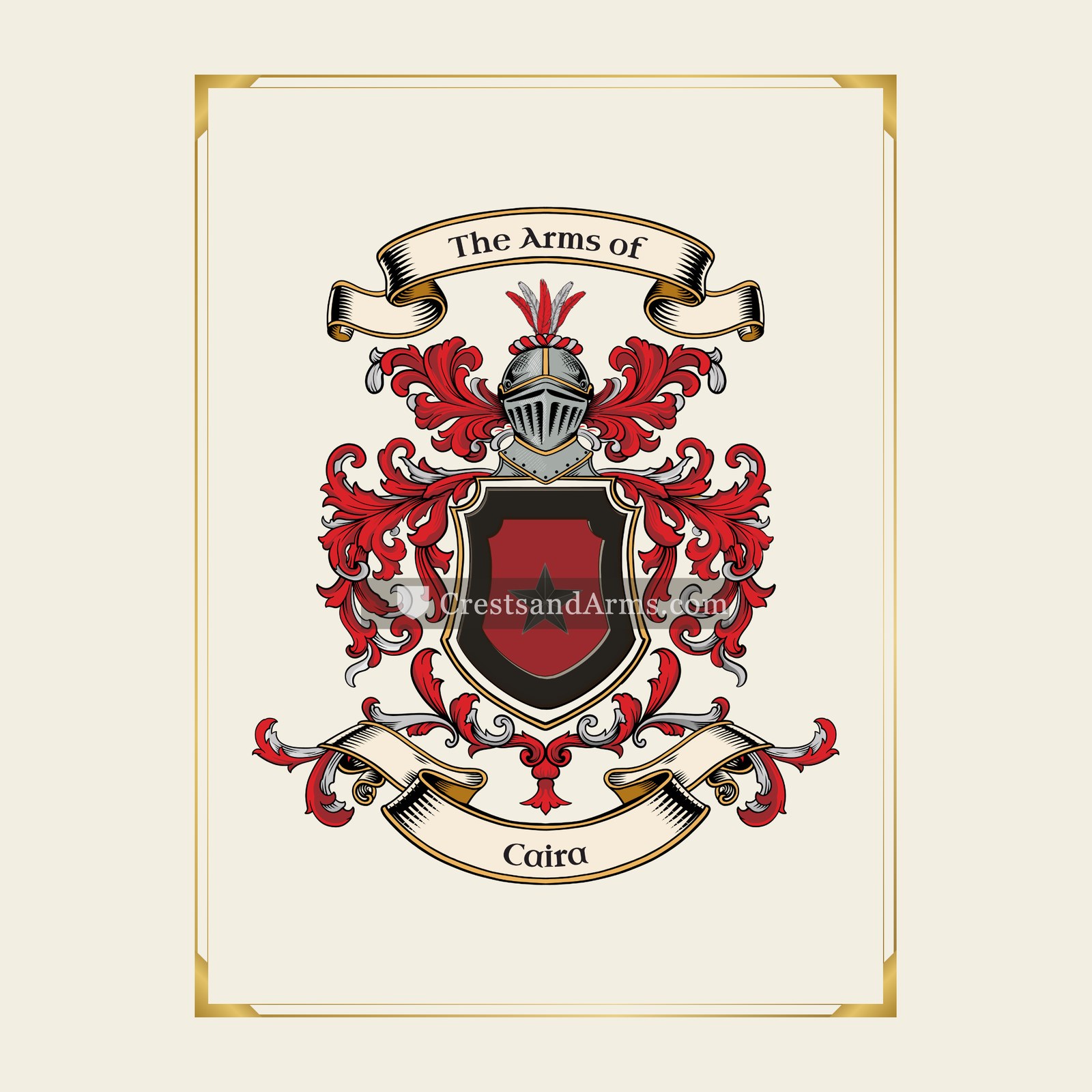 With gold border