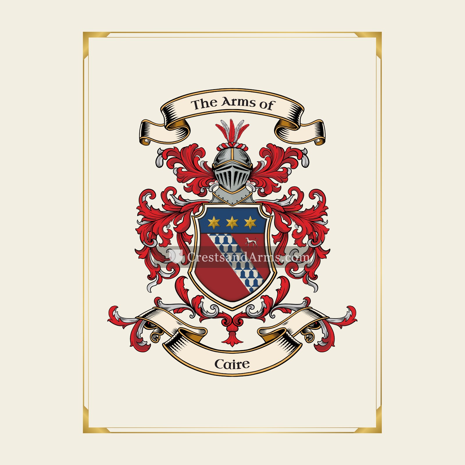 With gold border