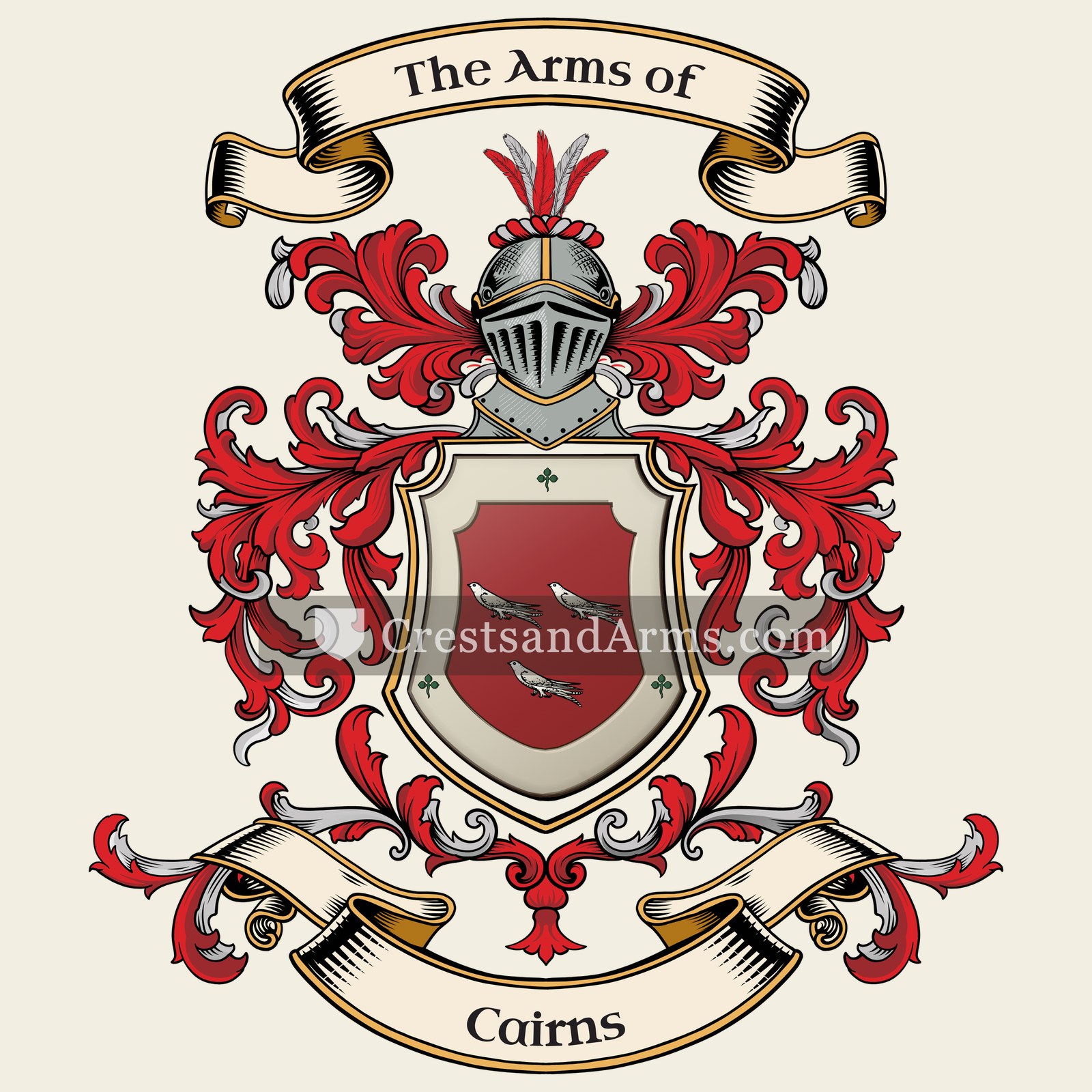 The Cairns coat of arms, drawn from the recorded blazon