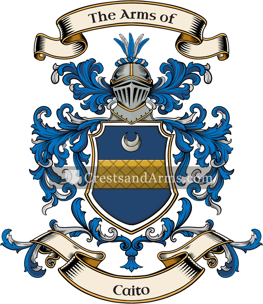 The Caito coat of arms, drawn from the recorded blazon