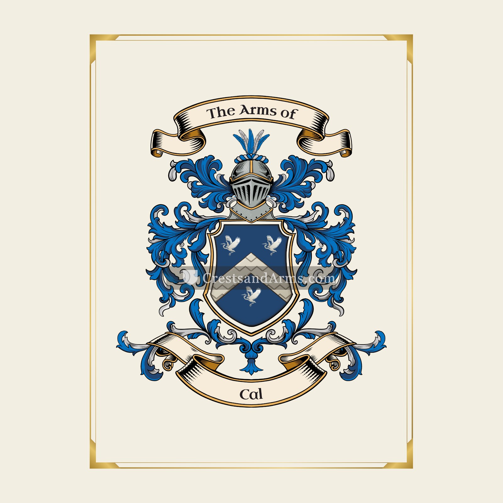 With gold border