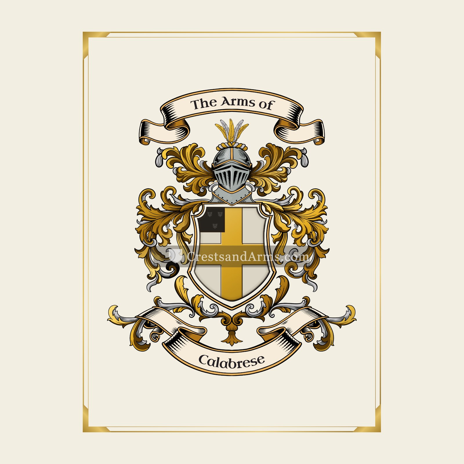 With gold border