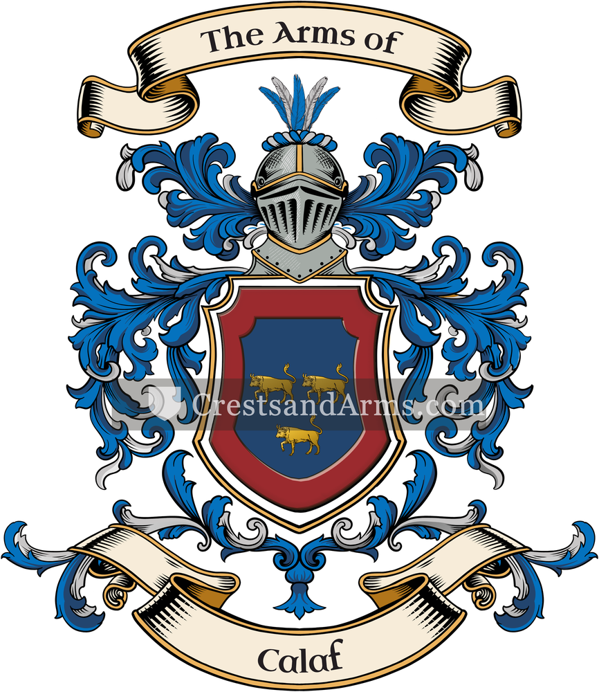 The Calaf coat of arms, drawn from the recorded blazon