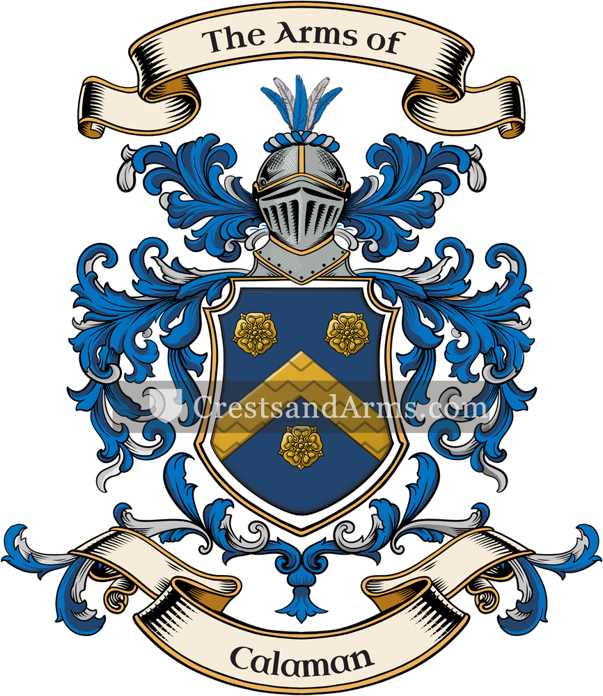 The Calaman coat of arms, drawn from the recorded blazon