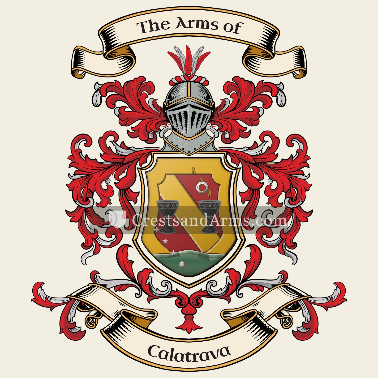 The Calatrava coat of arms, drawn from the recorded blazon