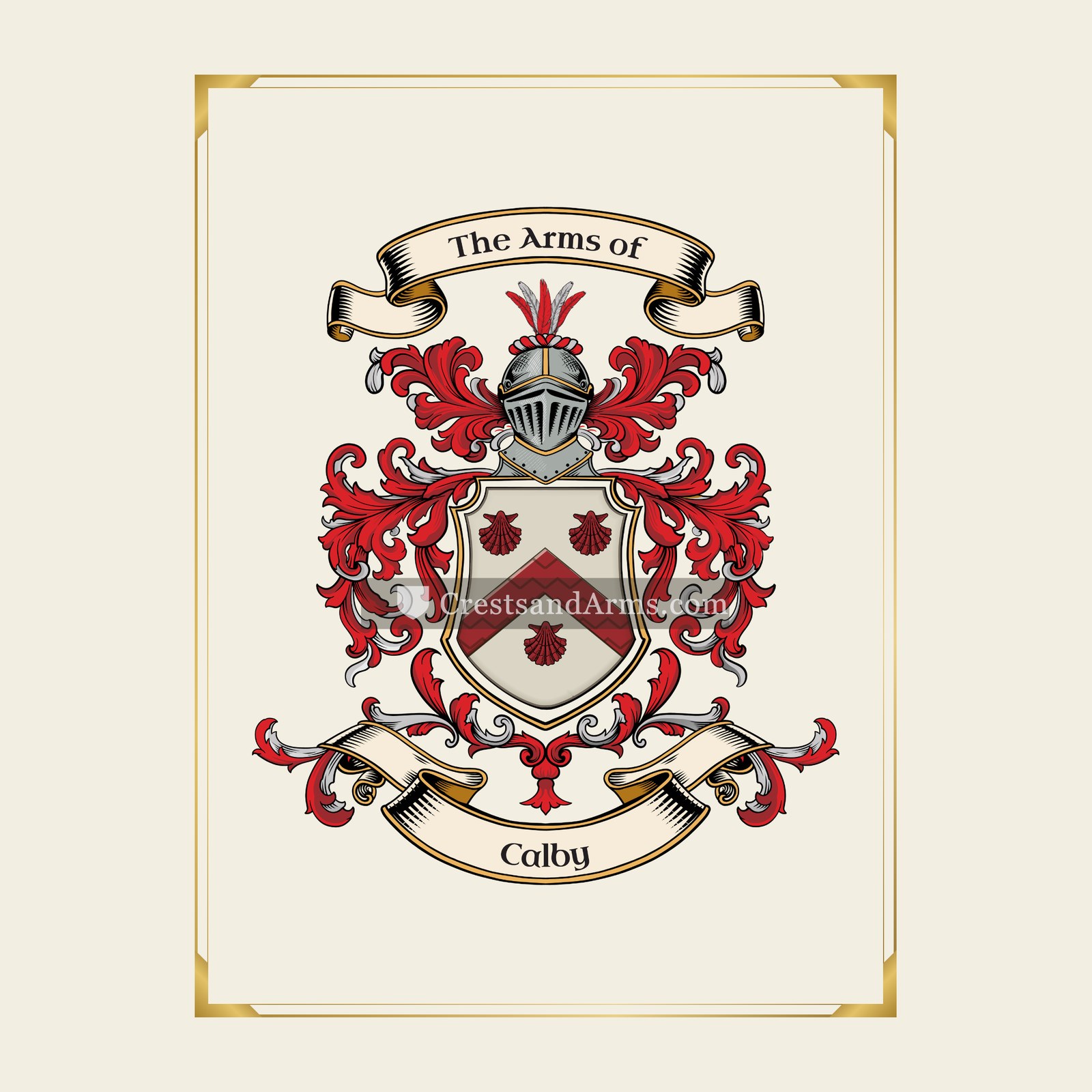 With gold border