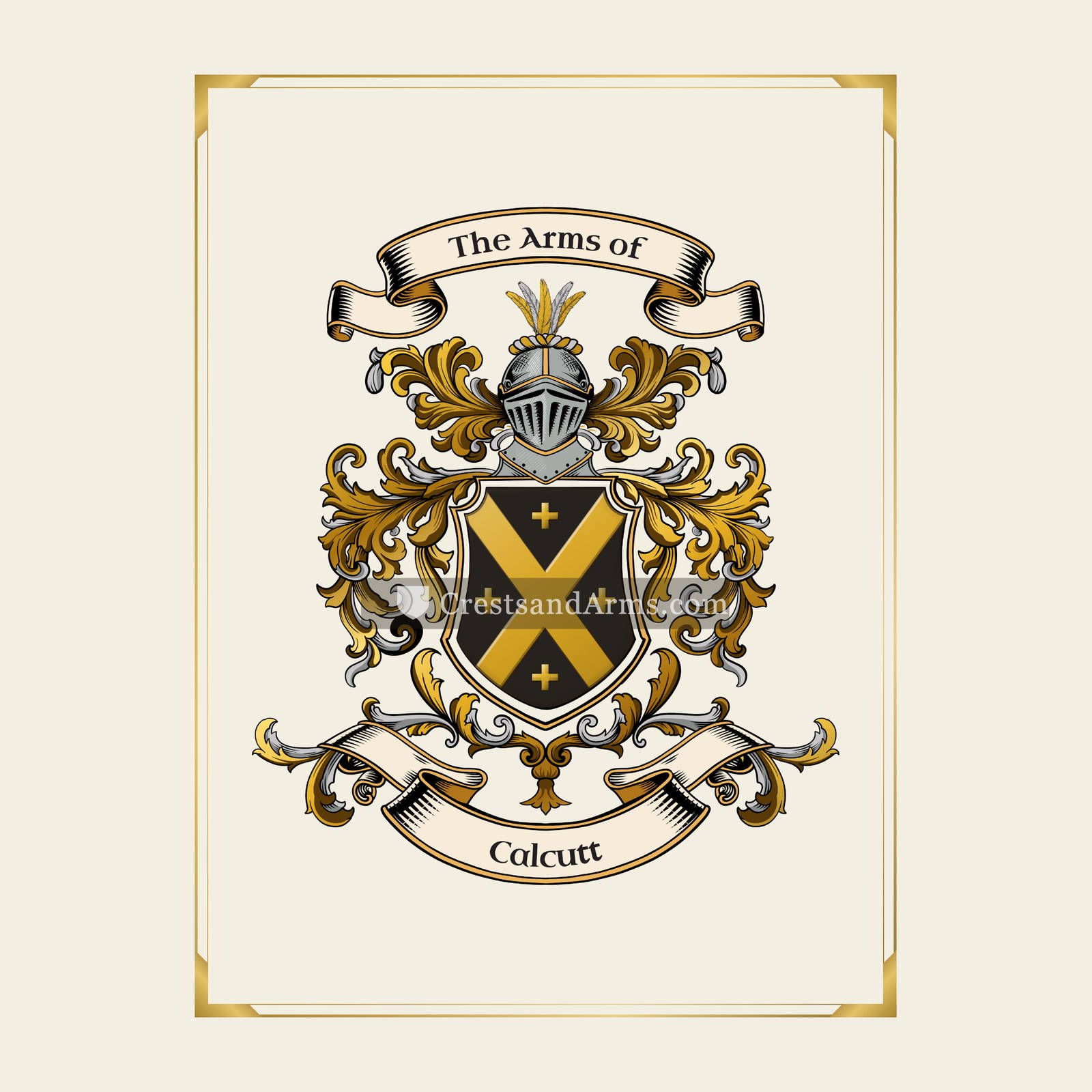 With gold border