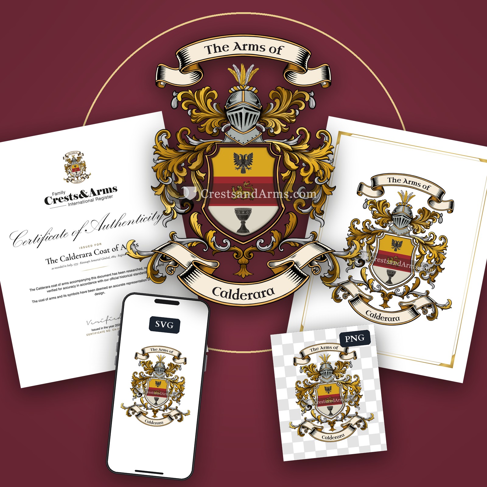The Calderara arms on the coat of arms — digital pack