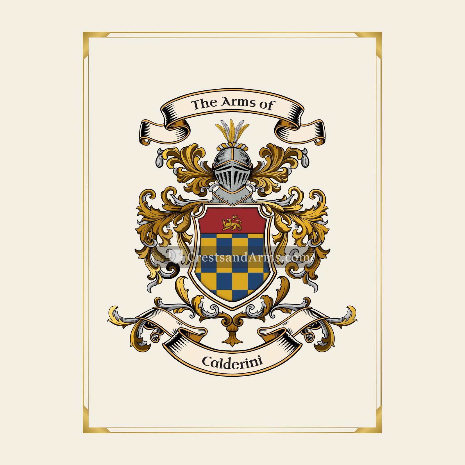 With gold border