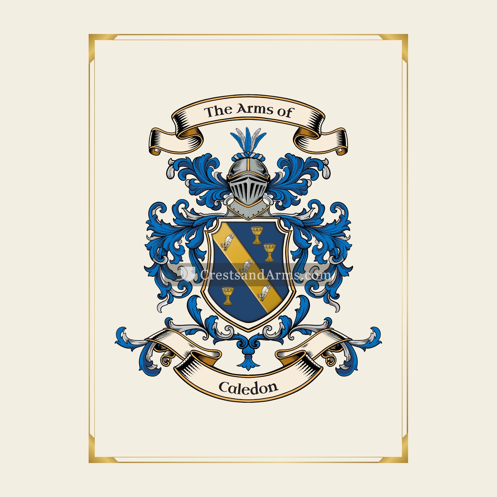 With gold border