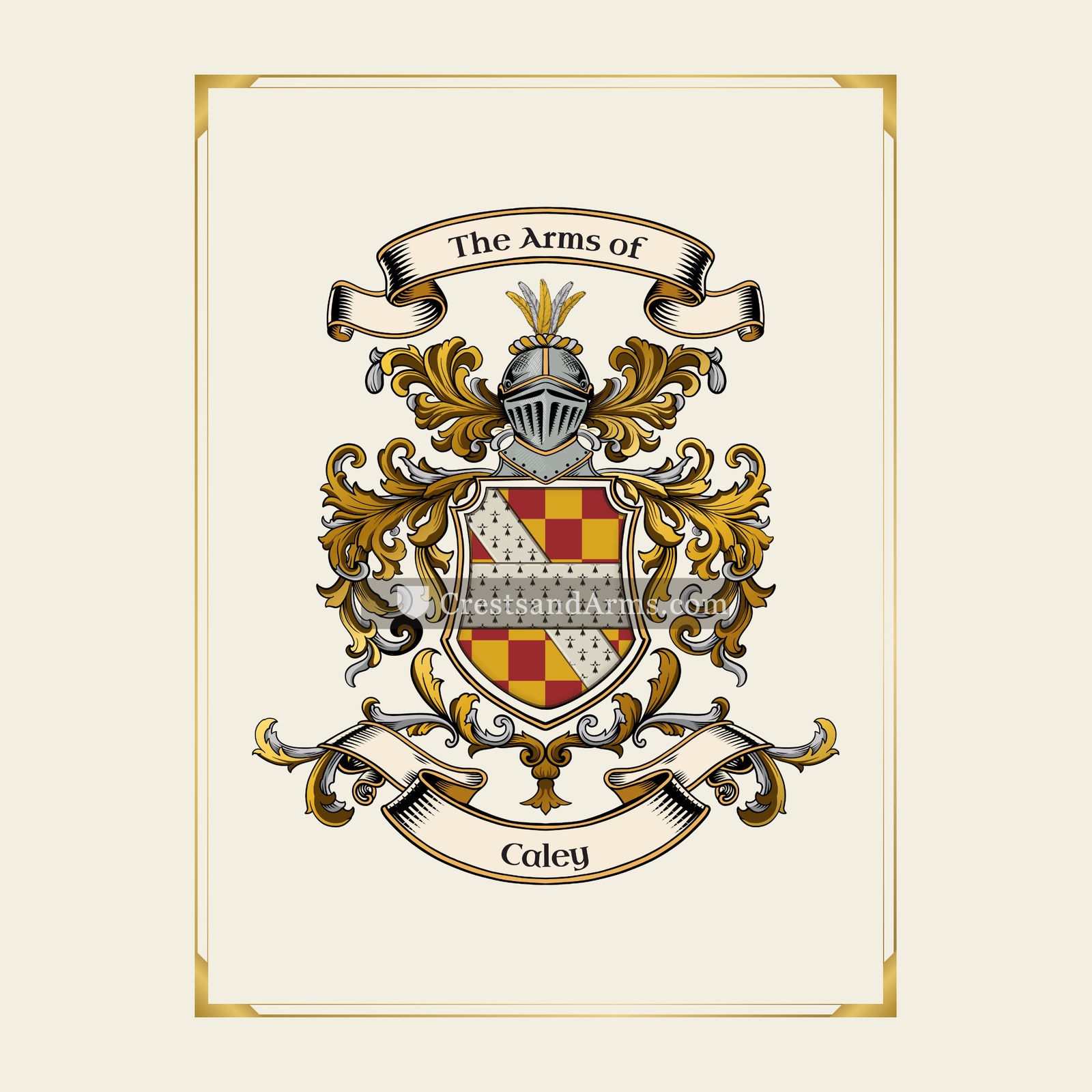 With gold border