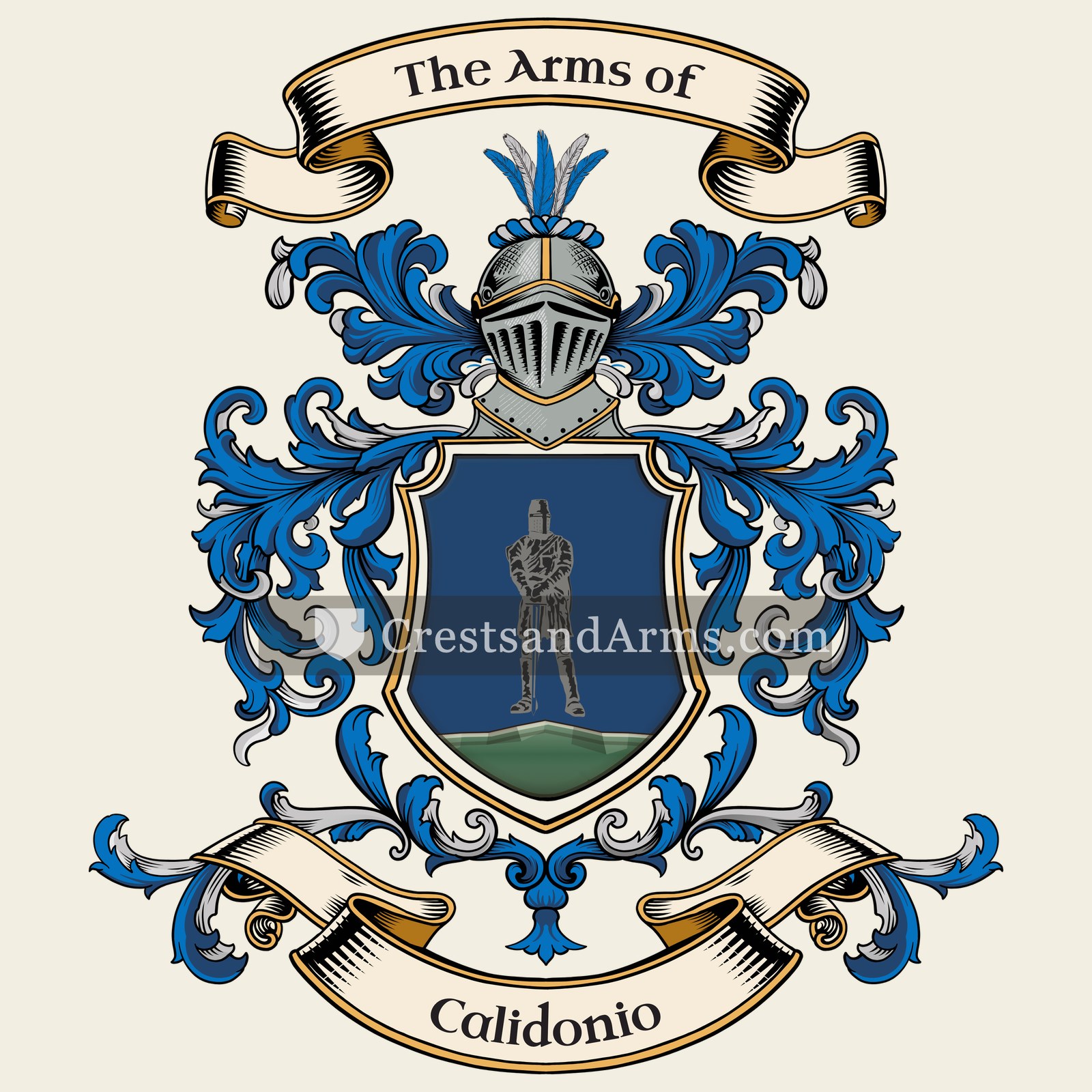 The Calidonio coat of arms, drawn from the recorded blazon